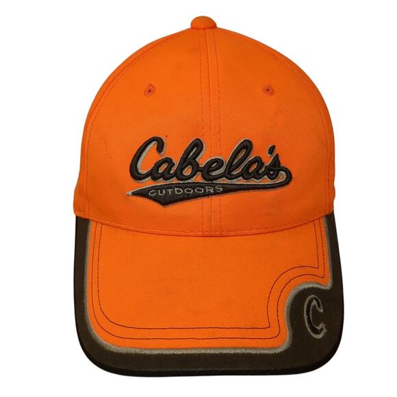 Cabela's Outdoors Slideback Hat Orange One Size Embroidered Vent Holes - Picture 1 of 10